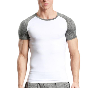 T-shirts de sport personnalisables pour hommes, respirants, polyester, spandex, manches raglan, tissu sergé, imprimé, ressort anti-boulochage - Product Image 5