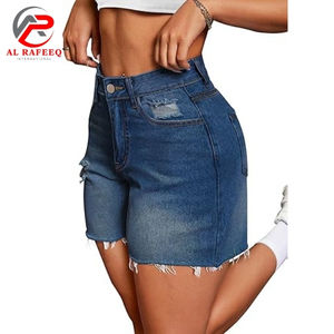 Gran oferta, pantalones cortos de verano para mujer, pantalones vaqueros de cintura alta de talla grande para mujer, pantalones cortos de mezclilla informales, pantalones vaqueros para mujer - Product Image 6