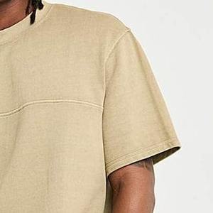 Camiseta Casual Holgada de Estilo Vintage para Hombre, 100% Algodón, Transpirable, Antiarrugas, Tela de Lona, Manga Corta, OEM Personalizado - Product Image 2