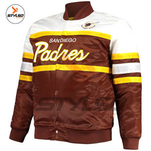 เสื้อแจ็กเก็ตซาตินทีมเบสบอลทีมตัวแทนทำจากผ้าซาตินงานตามสั่ง - Product Image 5