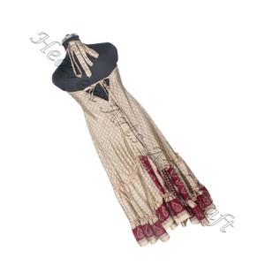Nueva tendencia bohemia de Hippy Boho Ropa de mujer Vintage Seda Sari Vestido bohemio Señoras Elegante Vestido de cena Sin mangas Noche - Product Image 4