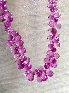 Lab Created Pink Sapphire Plain Rondelle Beads Super Fine Color Pink Sapphire Round Beads for Making Jewelry For Women - Product Image 4