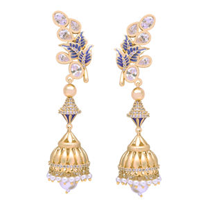 Pendientes colgantes modernos elegantes chapados en oro mate AD, joyería artificial de lujo, perlas, joyería de moda personalizada, bodas directas - Product Image 2