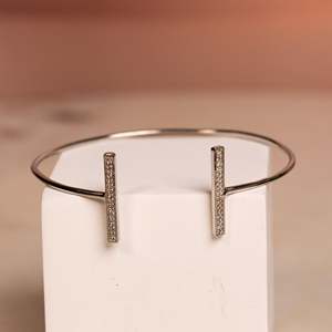 NOVAMART Fine Silverings 925 Sterling Silver Adjustable <b>Mirror</b> Talk Bracelet <b>Crystal</b> Bangle Wholesale Export - Product Image 2