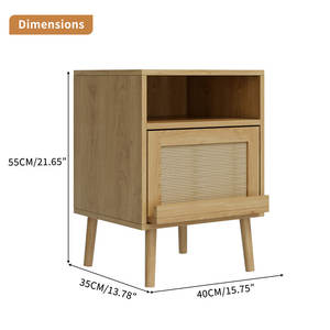 Pata de noche de ratán de madera maciza antigua de lujo, muebles de dormitorio ajustables para uso doméstico para sala de estar - Product Image 4