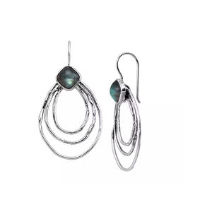 Nouveau design de boucles d'oreilles en plaqué or avec pierres naturelles, ensemble de lunette en forme de coussin, bijoux en Labradorite pour femmes, boucles d'oreilles - Product Image 4