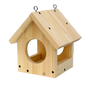 Alimentador de pájaros de Metal hecho a mano de alta calidad, forma de Casa recubierta blanca, alimentador de pájaros decorativo colgante, ecológico para el hogar - Product Image 6