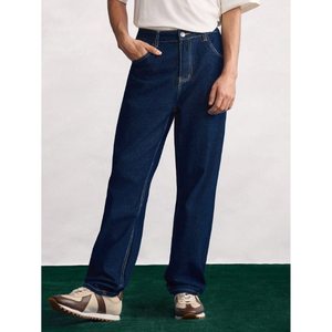 Jean en denim pour homme style vintage DX bleu pierre, coupe droite, jambe large, écologique, respirant, délavé, ample, grande taille, léger, été - Product Image 5