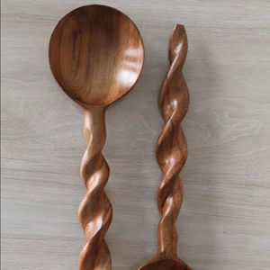 Ensemble de cuillères en bois de style luxueux, jetables, biodégradables, parfait pour la décoration de cuisine rustique et l'usage quotidien, avec finition naturelle - Product Image 1