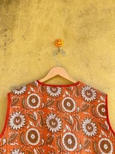 Gilet matelassé en coton fait main, veste de style bohème, 100% coton, style bohème, veste double boutonnage pour femmes - Product Image 5