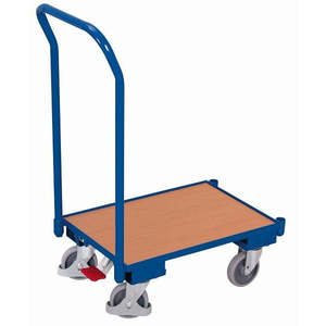 Rouleau Variofit Euro-System avec poignée de poussée, capacité de charge de 250 kg, pneus en caoutchouc thermosoudé à quatre roues pour usage industriel - Product Image 1