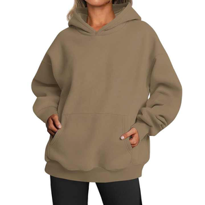 Sudadera con capucha con estampado personalizado para mujer, Sudadera con capucha informal sólida suelta Boxy Fit impreso, sudaderas con capucha para mujer - Product Image 1