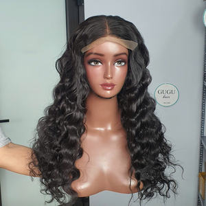 Venta caliente tamaño de gorra pequeña HD frente de encaje 24-30 pulgadas Peluca de cabello humano vietnamita con ondas profundas de color natural - Product Image 2