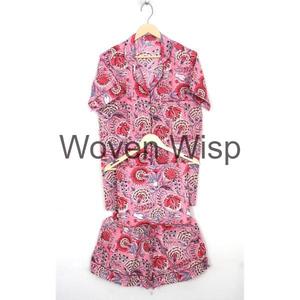 Venta al por mayor de las mujeres cómodas a granel impreso a mano ropa de dormir vestido de noche Loungewear y camisón Vestido corto - Product Image 6