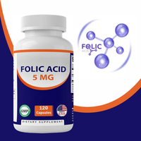 100% kapsul asam folat alami suplemen Herbal murni non-gmo serat makanan Vitamin B-9 untuk dewasa