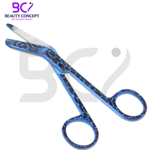 กรรไกรผ่าตัดผ้าพันแผลสำหรับผ่าตัดสีฟ้าสีดำ - Product Image 3