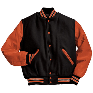 Hot Trending Custom Men's Varsity Jacket con mangas naranjas Ropa de invierno de lujo de alta calidad Servicio OEM disponible - Product Image 6