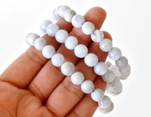 Wholesale Blue Lace Agate 8mm Round Beaded <b>Bracelet</b> Natural Polished <b>Healing</b> Crystal For Meditation Fashion at Best Price - Product Image 3