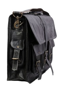 Sac de Sport Unisexe en Cuir Véritable avec Logo Personnalisé Style Vintage Voyage Mode Sac à Bandoulière Noir Bonbon Bandoulière Noire - Product Image 3