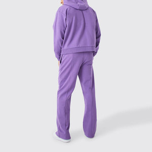 Ensembles de jogging à capuche avec impression graphique en coton, survêtements d'hiver évasés pour hommes, poids lourd personnalisé deux pièces sérigraphie - Product Image 2