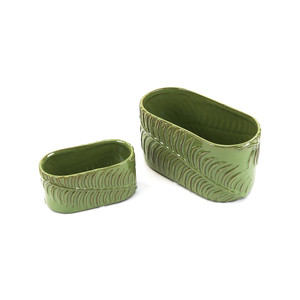 แจกันเซรามิครูปวงรีสีเขียวขนาดใหญ่ CYC2408GL - 8 กว้าง x 3.6 ยาว x 4.1 สูง นิ้ว - Product Image 3