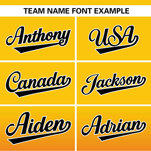 Camiseta de béisbol personalizada, uniforme sublimado amarillo y naranja, ropa deportiva transpirable de manga corta, nombre del equipo y número impreso - Product Image 3