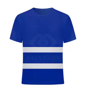 T-shirts haute visibilité légers à séchage rapide pour hommes, logo personnalisé, vente en gros de vêtements de travail de sécurité doux, vêtements tricotés formels à manches courtes - Product Image 6