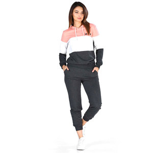 Ensemble de jogging de sport à capuche 100% coton deux pièces avec veste de piste d'équipe et pantalon de survêtement - Product Image 5