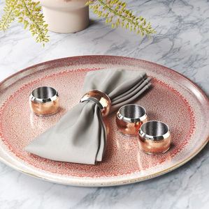 Couvre-plat en acier inoxydable et anneau de serviette en argent, décoration de cuisine, restaurant, maison, mariage, hôtel, bureau, vaisselle, quantité en vrac - Product Image 3