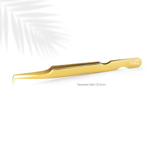 Pince à cils de volume professionnel pour extensions Pince à cils en acier inoxydable Gold Fine X Boot Pince à épiler en acier inoxydable - Product Image 6