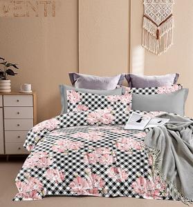 Draps plats ajustés à rayures imprimées Soft Touch Elite 4 PCS Set 2 Taies d'oreiller Hôpital Durable Confortable Élégant 400TC - Product Image 1