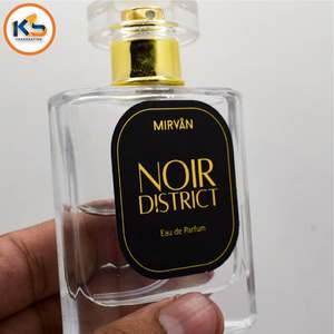 Luxury Custom 3D Embossed Gold Chrome PVC Perfume Labels | Waterproof Matte <b>Metalized</b> Sticker UV Printing Premium Skin Care - Product Image 2