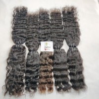 Extensions de cheveux humains Remy indiens naturels, non traités, non chimiques, alignés sur la cuticule, ondulés, qualité export, pour tressage