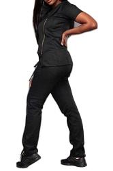 Uniforme d'infirmière pour femmes, blouses de travail, tissu extensible 4 directions, tricot 100% coton, ensembles de blouses de travail de haute qualité, pantalon de jogging pour usage hospitalier, personnalisable - Product Image 5