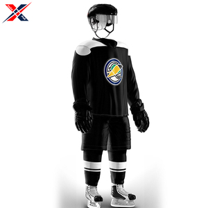 Uniforme de hockey sur glace pour hommes de haute qualité noir blanc design personnalisé vêtements de sport entièrement respirants personnalisation de l'équipe Offre Spéciale - Product Image 2