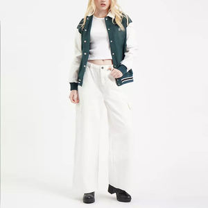 Servicio OEM ODM para Minoristas, Chaqueta Universitaria de Manga Larga para Mujer, Estilo Urbano, Chaqueta Universitaria Corta de Béisbol para Mujer, Uniformes Universitarios para Invierno - Product Image 5