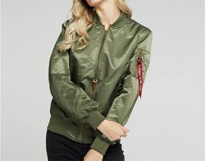 Chaqueta Bomber Acolchada Clásica de Piel de Oveja para Mujer, Diseño Personalizado, Transpirable, Rellena de Algodón, Talla Grande XL, Tejido Estampado - Product Image 4