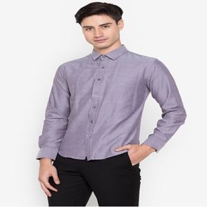 เสื้อเชิ้ตแขนยาวคอปกตั้งระบายอากาศสำหรับผู้ชายชุดเดรสเป็นทางการผ้าฝ้าย100% งาน OEM ตามสั่ง - Product Image 3