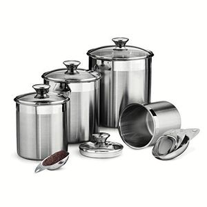 Juego de botes de cocina de metal de acero inoxidable herméticos y duraderos con tapas para almacenamiento de despensa azúcar café - Product Image 2