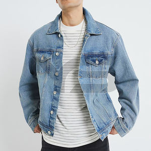 Veste en jean décontractée pour homme de haute qualité - Tissu en viscose respirant, séchage rapide, coupe-vent, logo personnalisé sur le devant, lavée - Product Image 2