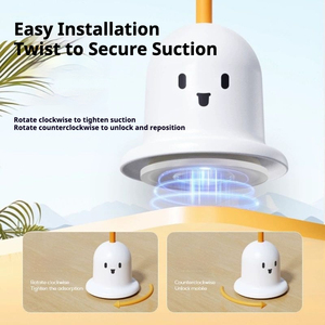 UU Silicone <b>Twist</b>-Lock Cute Ghost-<b>Shaped</b> Cat Teaser Wand Base Anti-Tip Design - Product Image 3