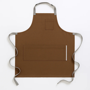 Tablier simple sans manches en toile tissée vert olive, 1 poche, lavable en machine, écologique, durable, pour la cuisine et l'usage quotidien - Product Image 5