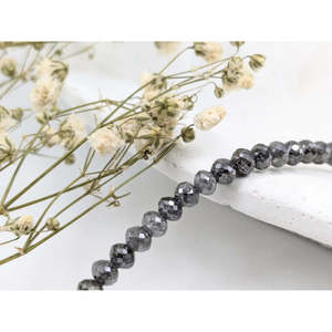 Gray Faceted Diamond <b>Bracelet</b> 3-4.5 mm Round Beads Elegant <b>Beaded</b> Bangle - Product Image 2