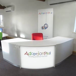 Tienda de centro de llamadas con logotipo personalizado, mostrador de recepción de mostrador de efectivo de mármol - Product Image 5