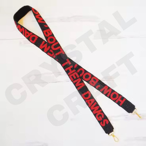 Bout Them Dawgs Accessoire de mode Sangles de sac de perles de rocaille en or blanc personnalisées avec sangle de sac à main perlée élégante 'Hook Em Horns' - Product Image 1