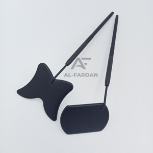 Pince à épiler d'extension de cils en acier inoxydable durable avec logo personnalisé Miroirs à cils de forme carrée en papillon noir - Product Image 1