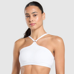 Soutien-gorge de sport simple sans couture pour femmes, best-seller, haut de yoga de haute qualité, respirant, logo sur le devant, soutien moyen, personnalisé - Product Image 1