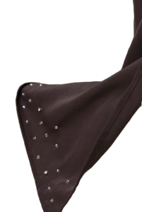 Conjunto islámico marrón de calidad de exportación para mujer con mangas aleteadas y cintura ahumada tela suave transpirable para días de playa a la venta - Product Image 6