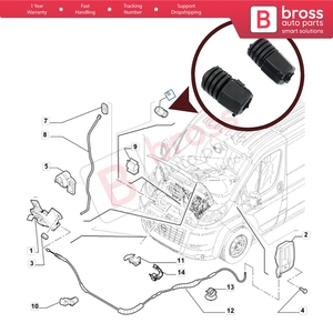 BSP1007 ยางกันกระแทกฝากระโปรงหน้า 2 ชิ้น 7781964 สำหรับ - Product Image 5