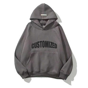 Sweat-shirt à capuche pour homme avec logo personnalisé en relief, broderie et impression sérigraphique, vente en gros OEM - Product Image 1